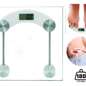 Balança Digital Corporal Eps-2401 Vidro Temperado 180 Kg Banheiro Academia Cor Transparente