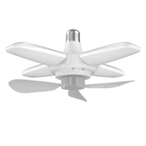 Ventilador de Teto com Lâmpada LED Rotativa e Luzes Ajustáveis 4 Laminas