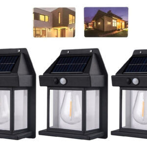 Kit 3 Arandelas Abajur Solar Luminária Parede Externa Lâmpada Prova D'água