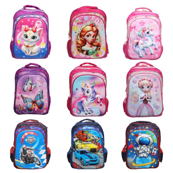 Kit Mochila Infantil 3 pçs Com Lancheira e Estojo Desenho 3D PRINCESA RUIVA - Image 2